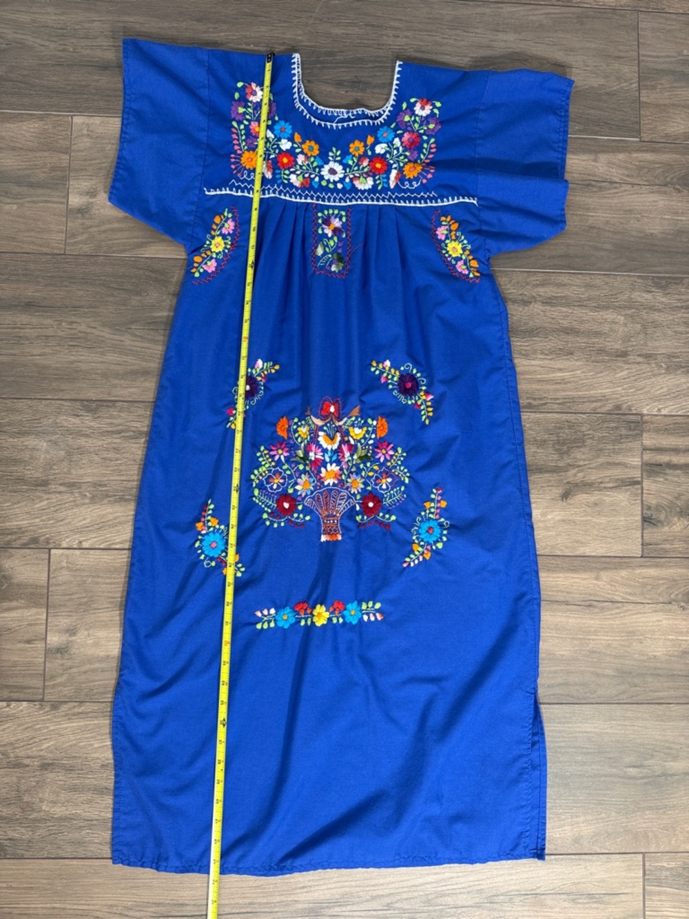 Vintage Women's Floral Embroidered Midi Dress Hippie Boho Style Festival Small - Picture 2 of 15